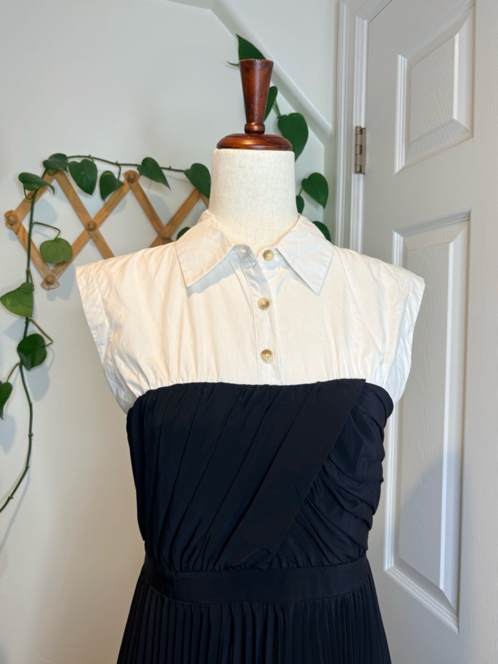 Anthropologie Maeve Pleated Twofer Midi Shirt Dress - Picture 3 of 13